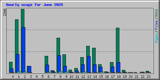 Hourly usage for June 2025
