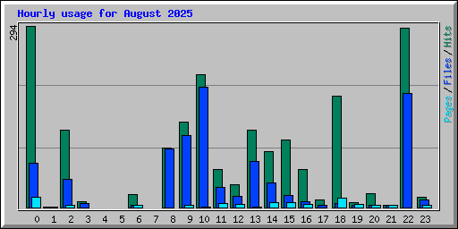 Hourly usage for August 2025