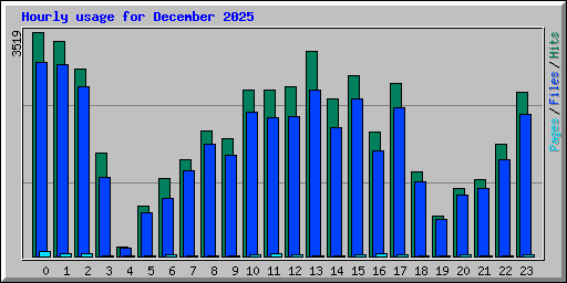 Hourly usage for December 2025